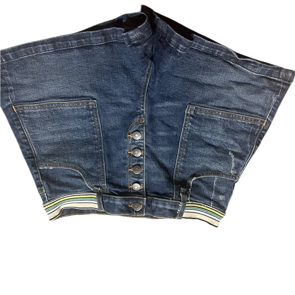 Veronica Beard Zynan 9.5” Cargo Stripe Waist Denim Shorts Allure CutSize 29 EUC - Picture 3 of 13